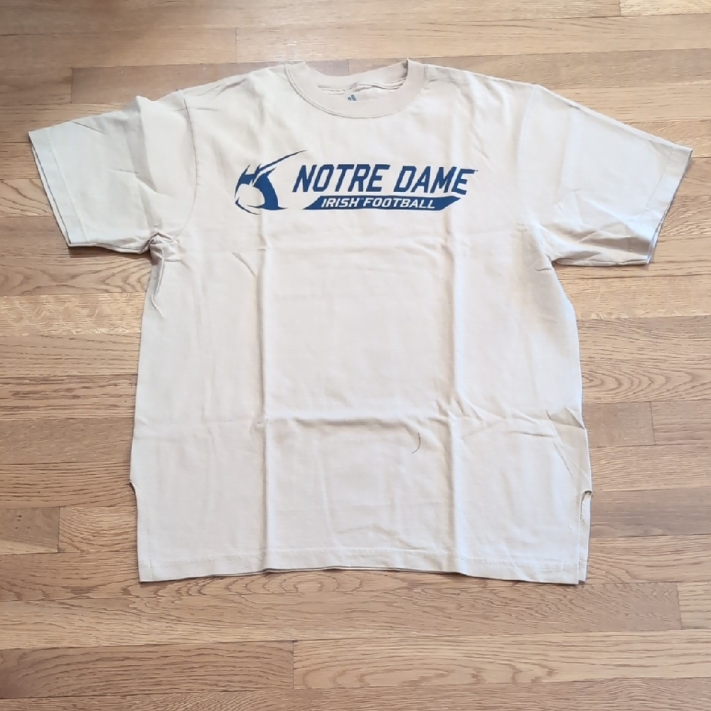 Adidas Notre Dame Irish Football Tee Mustard gold color size L great condition